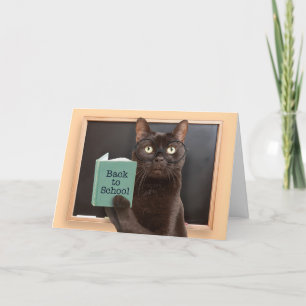 Cartes Pour Fêtes Annuelles Retour à l'école Humour du livre de lecture de cha