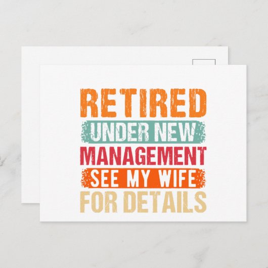 Cartes Pour Fêtes Annuelles Retraité 2024 Sous Nouvelle Gestion Voir Femme Pou (Devant / Derrière)