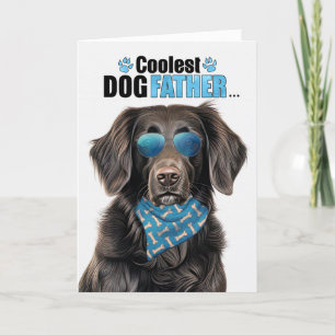 Cartes Pour Fêtes Annuelles Retriever de manteau plat Chien Coolest Papa Fête 