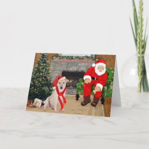 Cartes Pour Fêtes Annuelles Retriever Labrador jaune de Noël