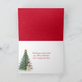 Cartes Pour Fêtes Annuelles Retrivers d'or de Noël en Camion Rouge (Intérieur)