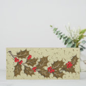 Cartes Pour Fêtes Annuelles Retro 1950's Holly Christmas Card (Debout devant)
