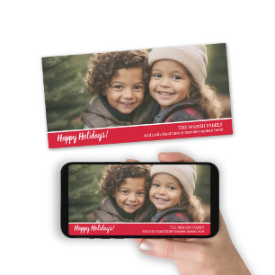 Cartes Pour Fêtes Annuelles Retro 1 photo avec White Script Noël Grey