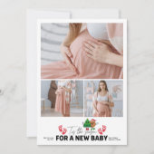 Cartes Pour Fêtes Annuelles Retro 3 Photo Tis Season Grossesse Annonce (Devant)