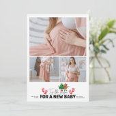 Cartes Pour Fêtes Annuelles Retro 3 Photo Tis Season Grossesse Annonce (Debout devant)