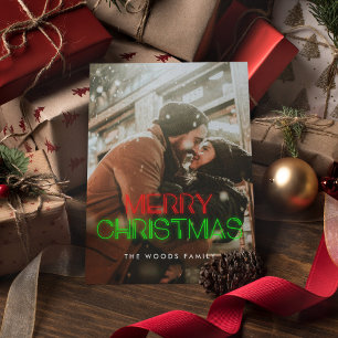 Cartes Pour Fêtes Annuelles Retro 80s Neon lumières Joyeux Noël photo