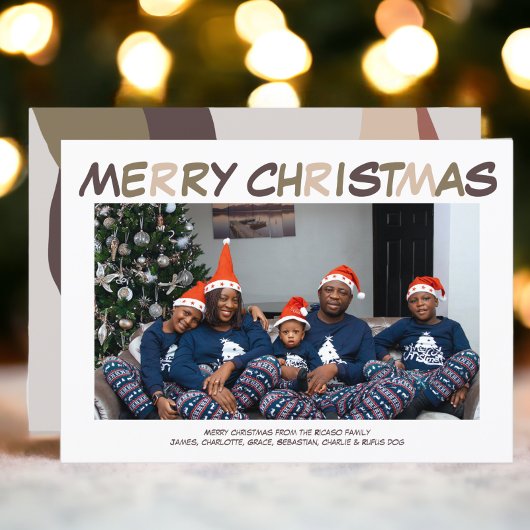 Cartes Pour Fêtes Annuelles Retro Abstrait Photo Joyeux Noël