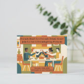 Cartes Pour Fêtes Annuelles Retro Ami Ami Soigner Potluck Classes (Debout devant)