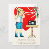 Cartes Pour Fêtes Annuelles Retro amour Vintage Valentine (Devant / Derrière)