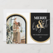 Cartes Pour Fêtes Annuelles Retro Arch Photo de Noël (Devant)