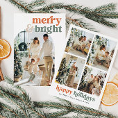 Cartes Pour Fêtes Annuelles Retro Arch Photo Merry & Bright
