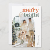 Cartes Pour Fêtes Annuelles Retro Arch Photo Merry & Bright (Devant)
