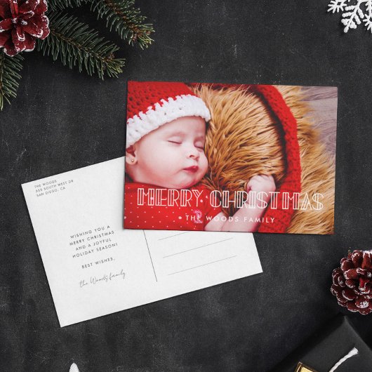 Cartes Pour Fêtes Annuelles Retro art déco Joyeux Noël photo