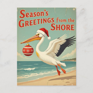 Cartes Pour Fêtes Annuelles Retro Beach Your Text Season’s Greetings Postcard