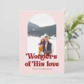 Cartes Pour Fêtes Annuelles Retro Blush s'interroge sur son amour Arch Photo H (Debout devant)