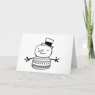 Cartes Pour Fêtes Annuelles Retro bonhomme de neige tout heureux toujours