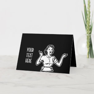 Cartes Pour Fêtes Annuelles Retro Busy Housewoman