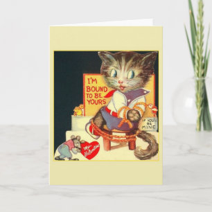 Cartes Pour Fêtes Annuelles Rétro Cat and Mouse Valentine's Day