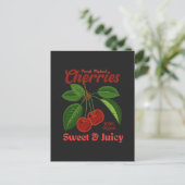 Cartes Pour Fêtes Annuelles Retro Cerises Fruit Commercial Graphisme Art Style (Debout devant)
