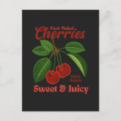 Cartes Pour Fêtes Annuelles Retro Cerises Fruit Commercial Graphisme Art Style (Devant)