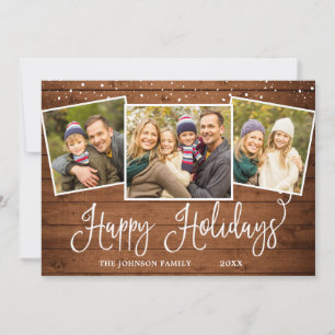 Cartes Pour Fêtes Annuelles Retro Christmas Red Truck Rustic 3 PHOTO Salutatio