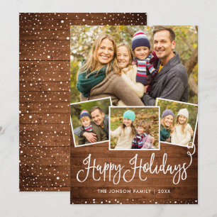 Cartes Pour Fêtes Annuelles Retro Christmas Red Truck Rustic 4 PHOTO Salutatio