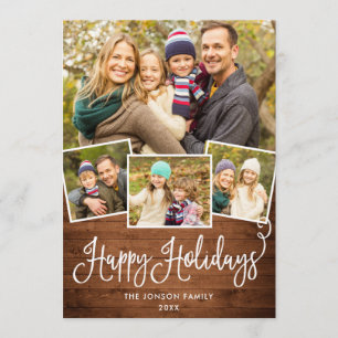 Cartes Pour Fêtes Annuelles Retro Christmas Red Truck Rustic 4 PHOTO Salutatio