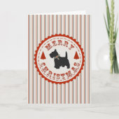 Cartes Pour Fêtes Annuelles Retro Christmas Scottish Terrier Dog Custom (Devant)