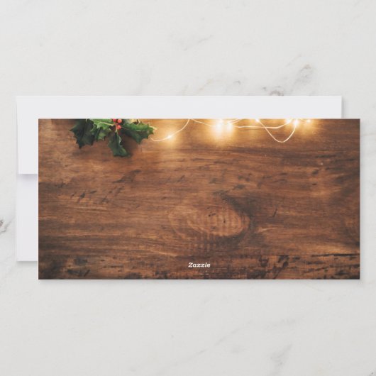 Cartes Pour Fêtes Annuelles Retro Classic Rustic Wood Joyeux voeux de Noël (Dos)
