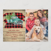 Cartes Pour Fêtes Annuelles Retro classique Camion de Noël Rustique Salutation (Devant)