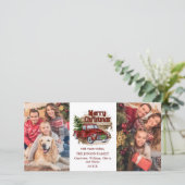 Cartes Pour Fêtes Annuelles Retro classique Rustique Roue Noël Voiture de Cami (Debout devant)