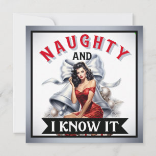 Cartes Pour Fêtes Annuelles Rétro Coquine et je le sais Pin-Up de Noël