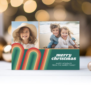 Cartes Pour Fêtes Annuelles Retro Curvy Line Art - 2 Photo - Joyeux Noël