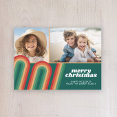 Cartes Pour Fêtes Annuelles Retro Curvy Line Art - 2 Photo - Joyeux Noël