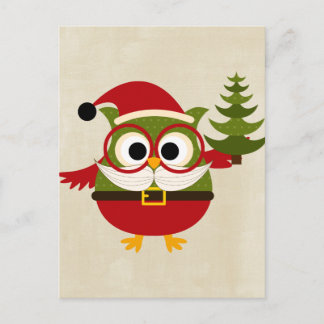 Cartes Pour Fêtes Annuelles Retro Cute Christmas Owl