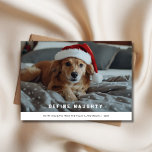 Cartes Pour Fêtes Annuelles Retro Définir Naughty Christmas Santa Hat Chien Ph<br><div class="desc">Cette carte de Noël d'inspiration rétro et ludique "Define Naughty" met en vedette votre ami en fureur dans un chapeau de Père Noël, apportant humour et joie de vacances à vos salutations. Personnalisez la photo de chien superposé pour une touche unique, parfaite pour les amoureux des animaux de compagnie et...</div>