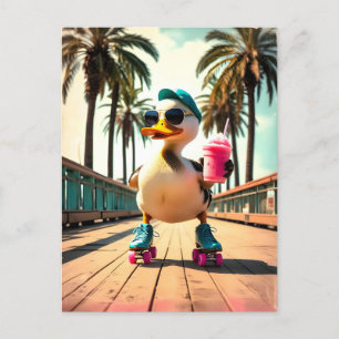 Cartes Pour Fêtes Annuelles Retro Été Funky Roller Canard