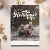 Cartes Pour Fêtes Annuelles Retro Festive Happy Holidays Photo Christmas Card