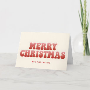 Cartes Pour Fêtes Annuelles Rétro Groovy Dégradé Écriture Joyeux Noël