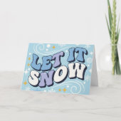 Cartes Pour Fêtes Annuelles Retro Groovy Let It Snow Merry Christmas (Devant)
