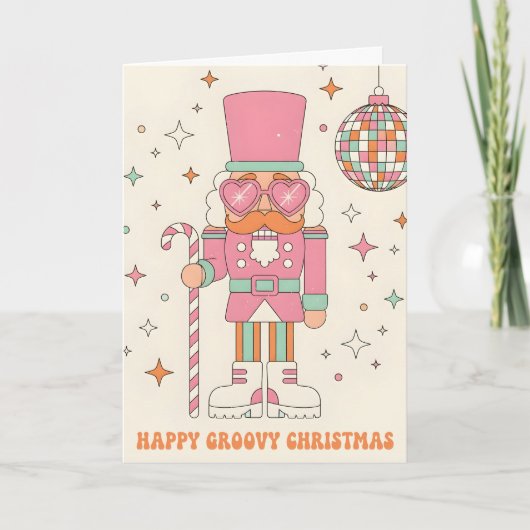 Cartes Pour Fêtes Annuelles Retro Groovy Nutcracker Merry Christmas (Devant)