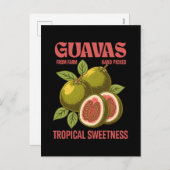 Cartes Pour Fêtes Annuelles Retro Guavas Fruit Commercial Graphisme Art Style (Devant / Derrière)