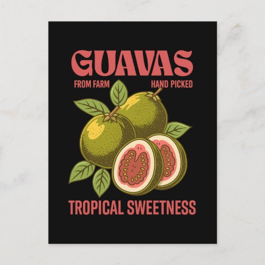 Cartes Pour Fêtes Annuelles Retro Guavas Fruit Commercial Graphisme Art Style (Devant)