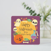 Cartes Pour Fêtes Annuelles Rétro Halloween Épouvantable  (Debout devant)