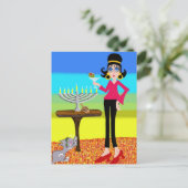 Cartes Pour Fêtes Annuelles Rétro Hanoukka et un Martini (Debout devant)