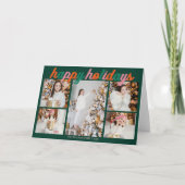 Cartes Pour Fêtes Annuelles Retro Happy Holidays Cute Green Photo Folded (Devant)