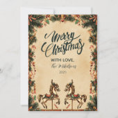 Cartes Pour Fêtes Annuelles Retro Holiday Cheval Rocse Noël (Devant)