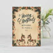 Cartes Pour Fêtes Annuelles Retro Holiday Cheval Rocse Noël (Debout devant)