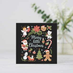 Cartes Pour Fêtes Annuelles Retro Holiday Vintage Merry Little Noël