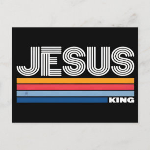 Cartes Pour Fêtes Annuelles Rétro Jésus roi chrétien